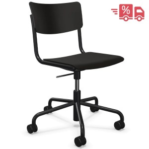 THONET Drehsessel S 43 DR Formholzschalen, Rollen und Gestell schwarz THONET Drehsessel S 43 DR Formholzschalen, Rollen und Gestell schwarz