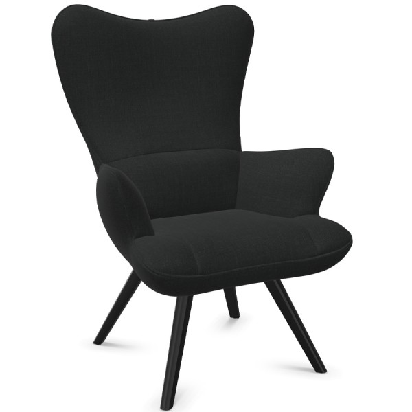 W. Schillig Cozy Sessel mit Holzgestell - Farbe schwarz