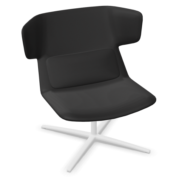 LD Seating Ohrendrehsessel FLEXI Gestell weiß pulverbeschichtet in schwarz
