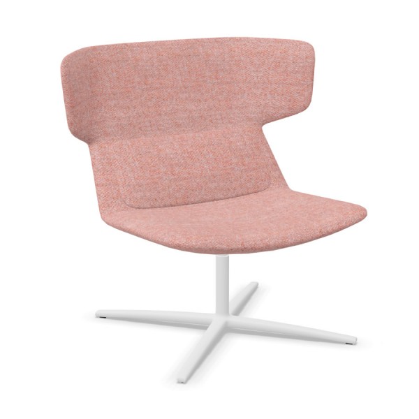 LD Seating Ohrendrehsessel FLEXI Gestell weiß Stoff Synergy lachs