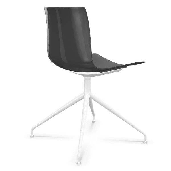 Arper CATIFA 46 0368 einfarbig anthrazit - Gestell Alu weiß - Ansicht von hinten