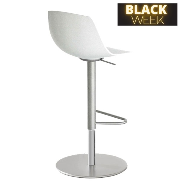 BLACK WEEK: lapalma MIUNN S104 Barhocker | Baydur weiss | Gestell Edelstahl | Platte rund