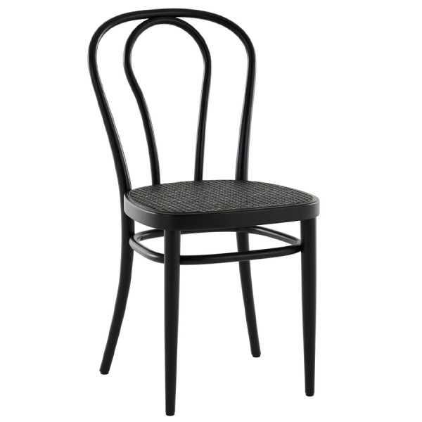 THONET 218 Bugholzstuhl Dark Melange | Rohrgeflecht-Sitz | Buche schwarz gebeizt THONET 218 Bugholzstuhl Dark Melange | Rohrgeflecht-Sitz | Buche schwarz gebeizt