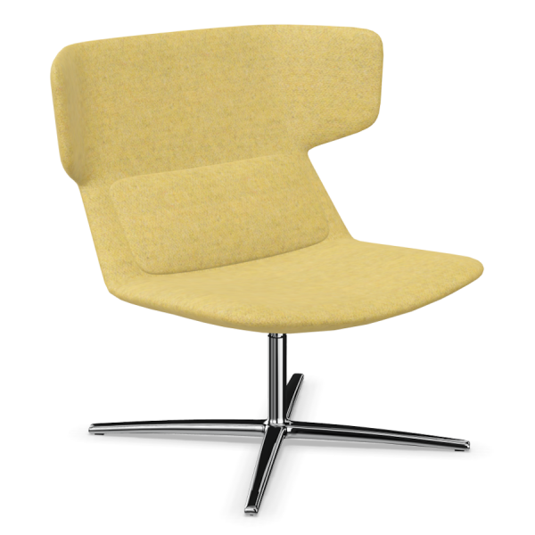 LD Seating Ohrendrehsessel FLEXI Gestell chrom in gelb