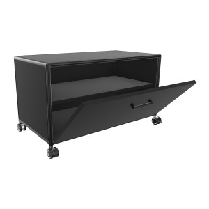 Bosse TV-Board Black Edition Höhe 1 OH Breite 80 cm in Melamin Schwarz mit Klappe offen Bosse TV-Board Black Edition Höhe 1 OH Breite 80 cm in Melamin Schwarz mit Klappe offen