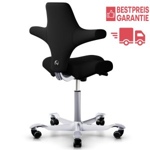HAG Capisco 8106 Xtreme schwarz mit Gestell silber von hinten HAG Capisco 8106 Xtreme schwarz mit Gestell silber von hinten