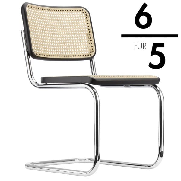 THONET S 32 V | Buche schwarz gebeizt | Stahlrohr-Freischwinger | Gestell v günstig online kaufen