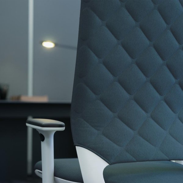 AKTION: Klöber MERA (MER94) Diamond mit gesteppter Polsterrückenlehne | Schwarz Klöber Mera Diamond weiß-grau Polster Cura onyx - Detail Steppung