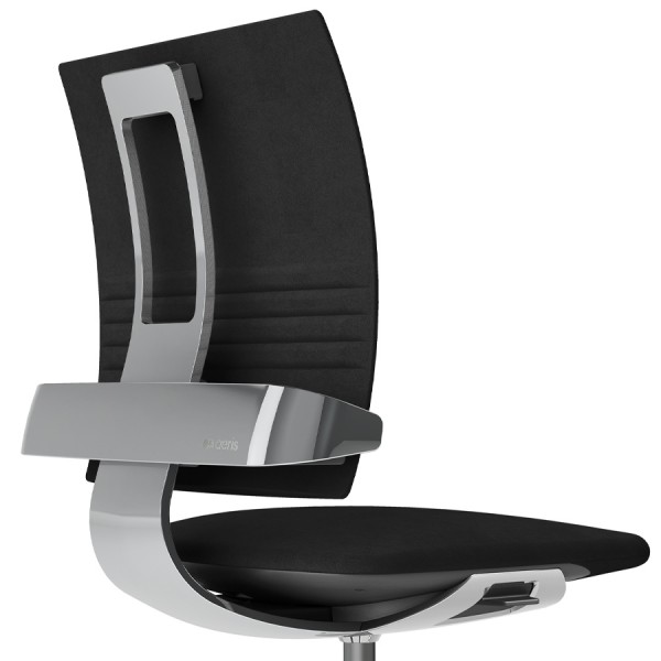 Aeris 3Dee Bürostuhl Mikrofaser schwarz Standard-Feder - Gestell/Feder hochglanz - Nahaufnahme