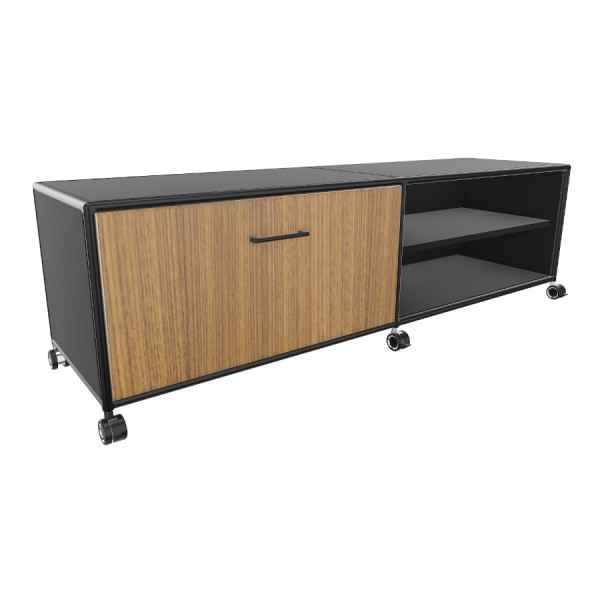 Bosse TV-Board Black Edition Höhe 1 OH Breite 160 cm in Funier mit Klappe und offenen Fach