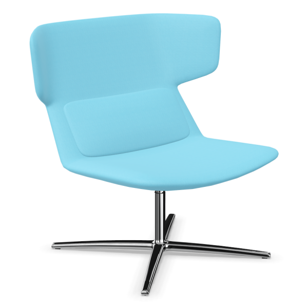 LD Seating Ohrendrehsessel FLEXI Gestell chrom in hellblau