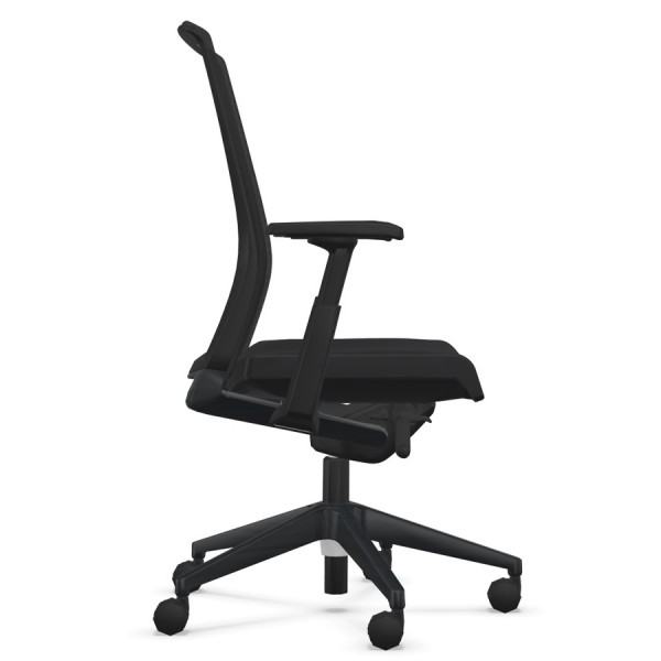 HAWORTH Very (Comfort 62) schwarz mit Netzrücken - Seitenansicht
