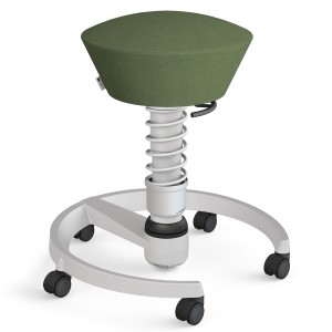Aeris Swopper Mikrofaser grün mit Rollen - Gestell hellgrau - Standardfeder Aeris Swopper Mikrofaser grün mit Rollen - Gestell hellgrau - Standardfeder