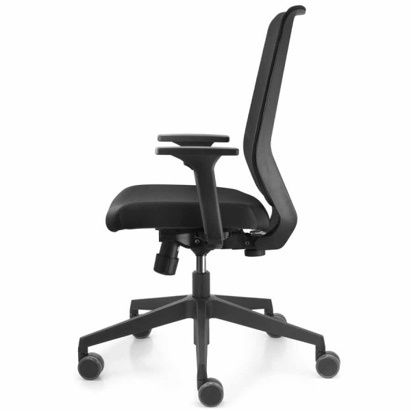 Trendoffice to-sync work mesh Drehstuhl in Schwarz - Seitenansicht
