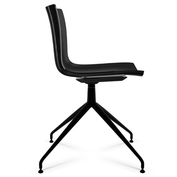 Arper CATIFA 46 0368 einfarbig schwarz - Gestell Alu schwarz - seitlich