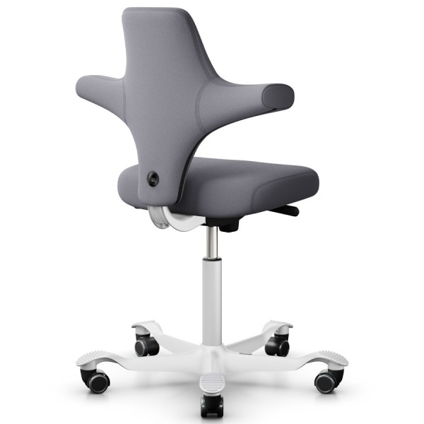 HAG CAPISCO 8126 Stoff Xtreme grau mit flachem Sitz - Gestell weiß
