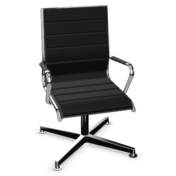 LD Seating Pluto Konferenzdreher mit Polster schwarz mit Armauflagen
