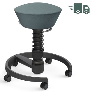 Aeris Swopper Select Wolle blaugrau - Rollen - Gestell schwarz - Standardfeder Aeris Swopper Select Wolle blaugrau - Rollen - Gestell schwarz - Standardfeder