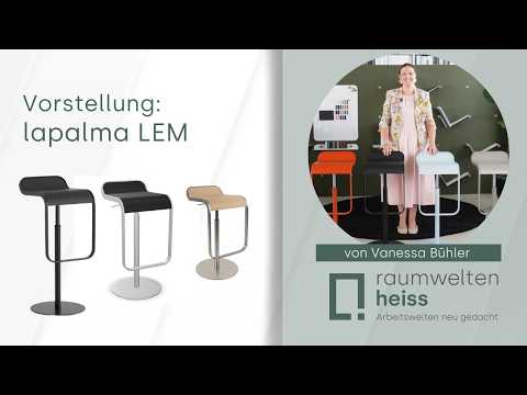 lapalma LEM S80 Barhocker | Sitz weiß lackiert | Gestell verchromt